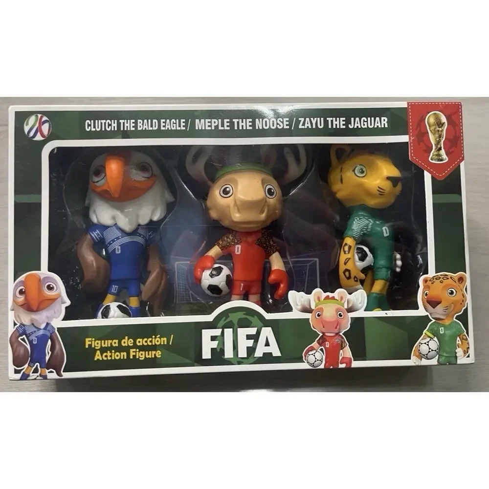 3 Pack World Cup 2026 , Mascot and Star Player Style Figures, 4 Inch